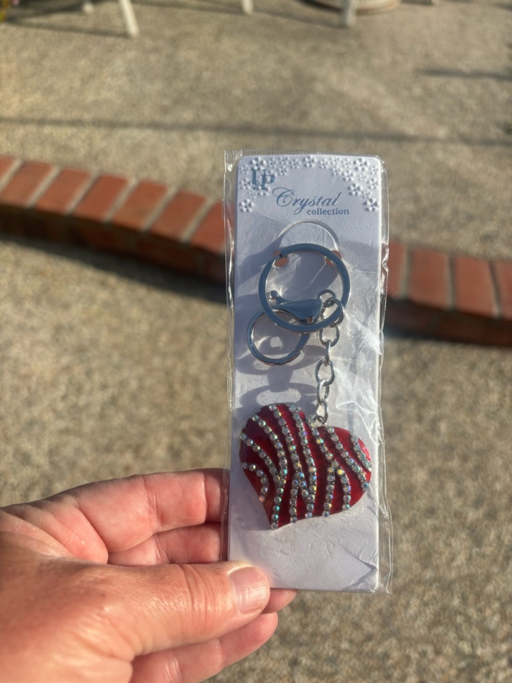 Red Crystal Heart Keychain